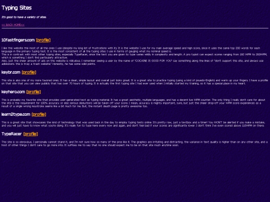 typing/sites screenshot