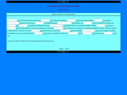 Didactica_Gramatica/Tiempos_indicativo_Cloze screenshot