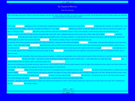 Hotpotatoes/Happy_Memory screenshot