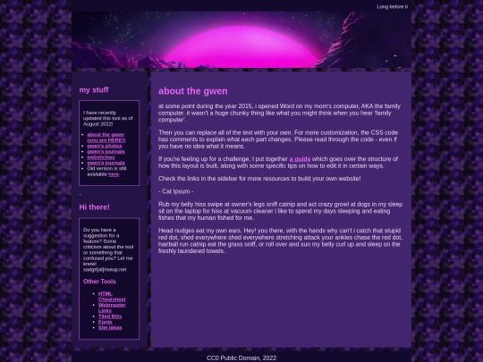 aboutgwen screenshot