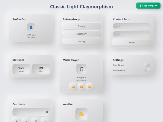 claymorphismtemplate1 screenshot