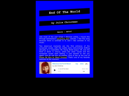 music/reviews/julie-christmas-end-of-the-world screenshot
