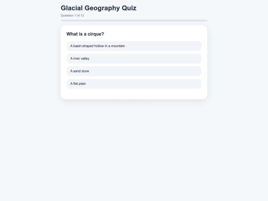 Quizglaciation screenshot