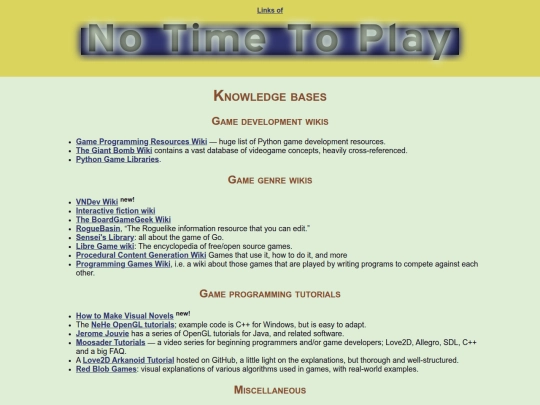 games/links/knowledge screenshot