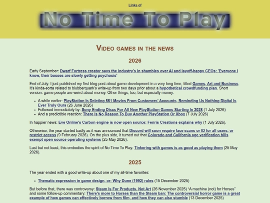 games/links/log screenshot