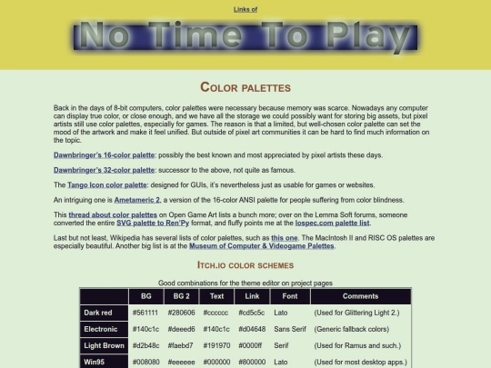 games/links/palettes screenshot