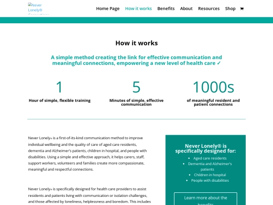 How it works _ Never Lonely® Connections screenshot