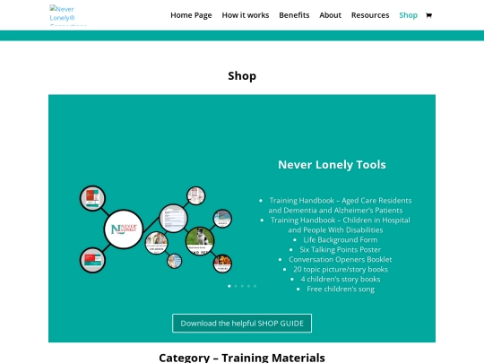 Shop _ Never Lonely® Connections screenshot