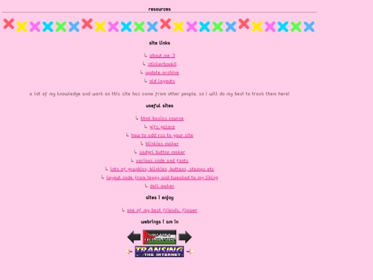 links screenshot