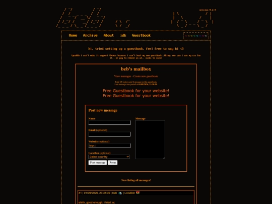 guestbook screenshot