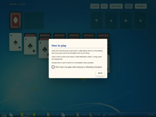 games/solitaire screenshot