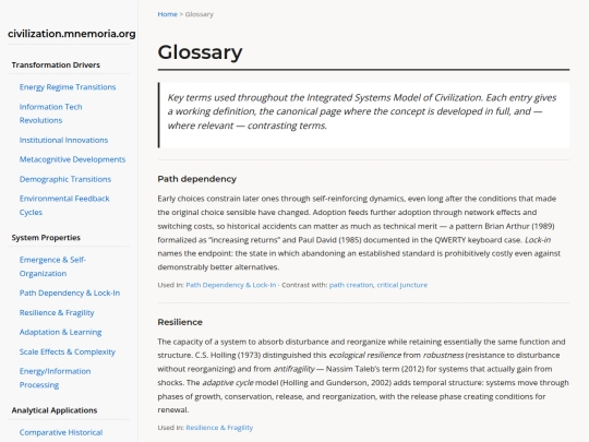 about/glossary screenshot