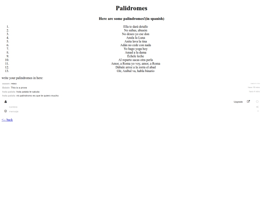 palindromes screenshot