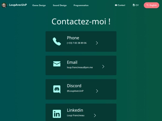 portfolio/fr/contact screenshot