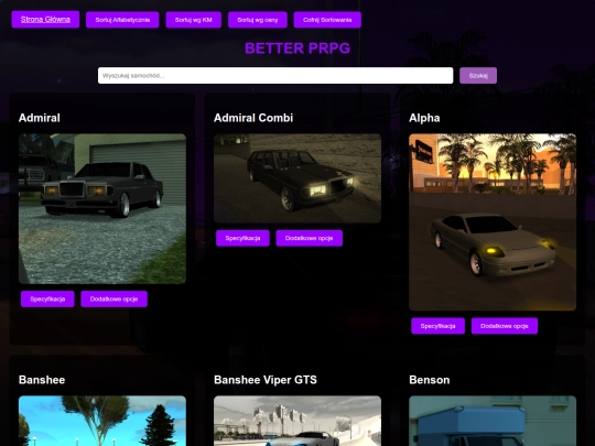 samochody screenshot