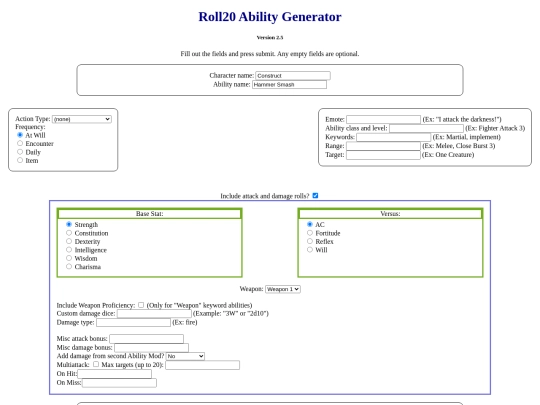 Ability Generator screenshot