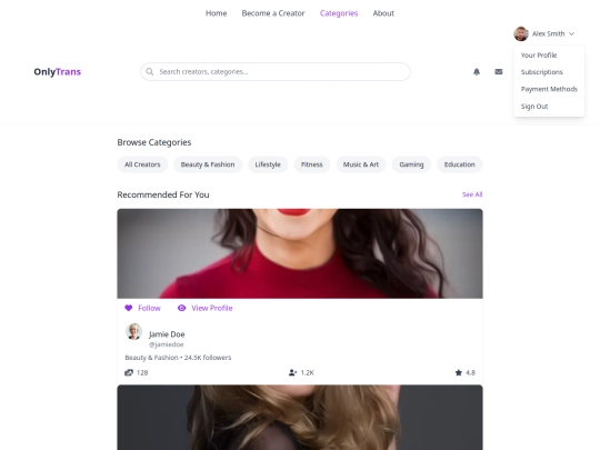 categories screenshot