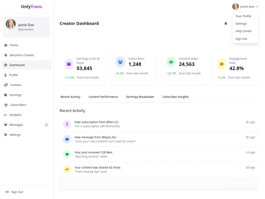 dashboard screenshot