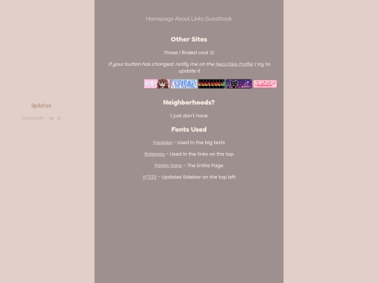 links screenshot