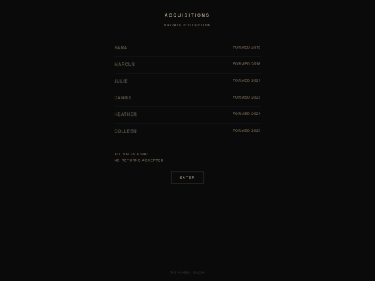 acquisitions screenshot