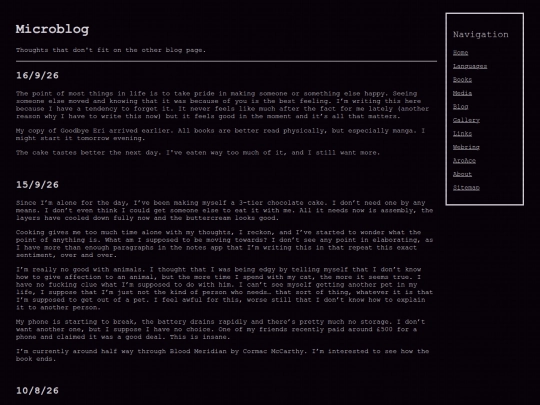 blog/microblog screenshot