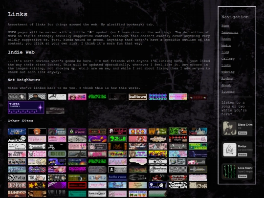 links screenshot