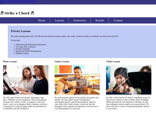 labs/music/lessons screenshot