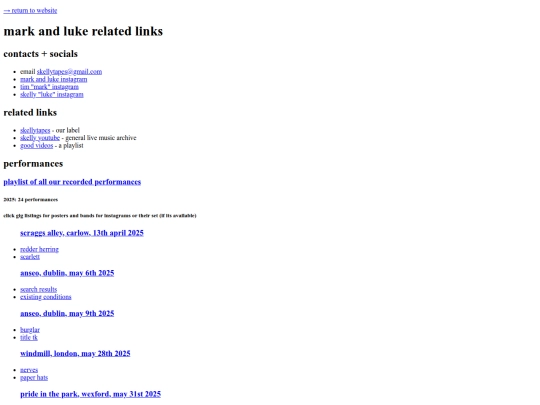 links screenshot