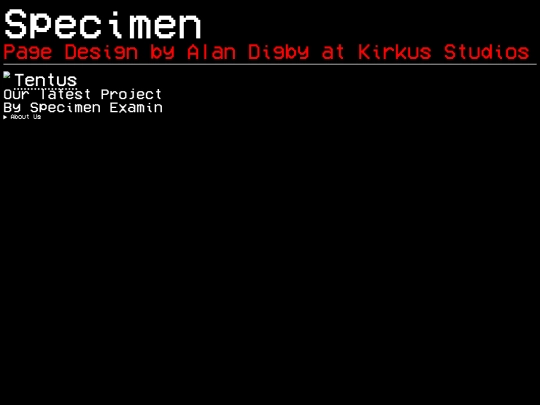 specimen screenshot