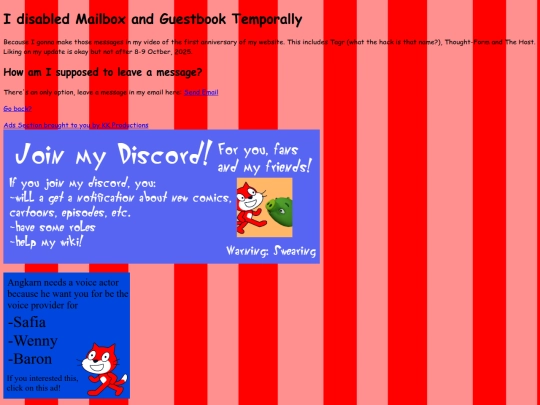 announcement/disablemailboxandguestbook screenshot