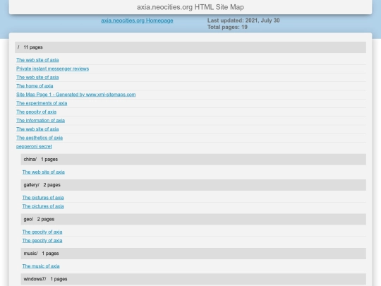 sitemap screenshot
