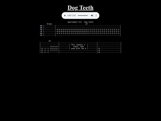 tabs/apartment_213/songs/dog_teeth screenshot