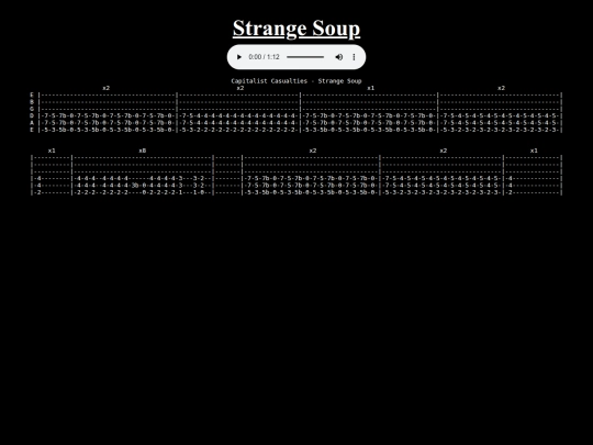 tabs/capitalist_casualties/songs/strange_soup screenshot