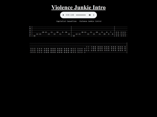 tabs/capitalist_casualties/songs/violence_junkie screenshot
