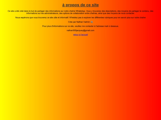 chaine html/à-propos screenshot