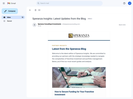 speranza email sample screenshot