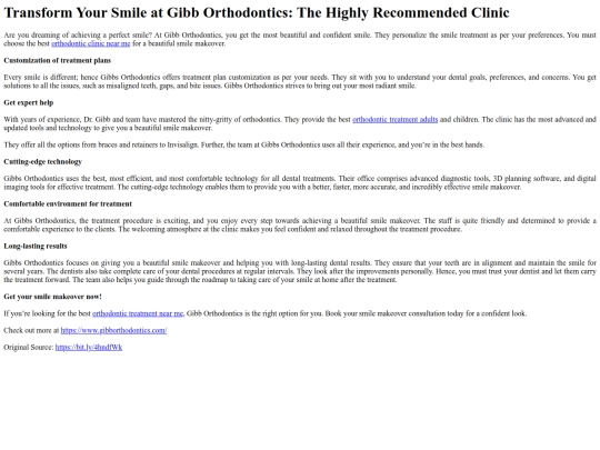 TransformYourSmileatGibbOrthodonticsTheHighlyRecommendedClinic screenshot