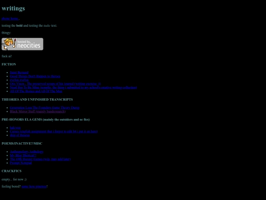 writing screenshot