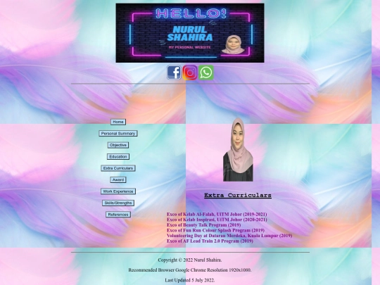 extra-curriculars screenshot