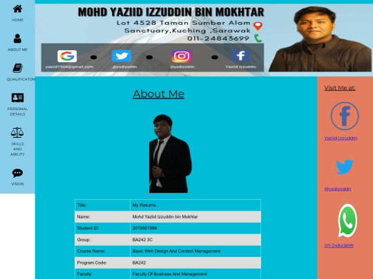 aboutme screenshot