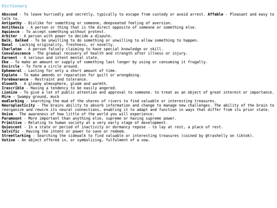 dictionary screenshot
