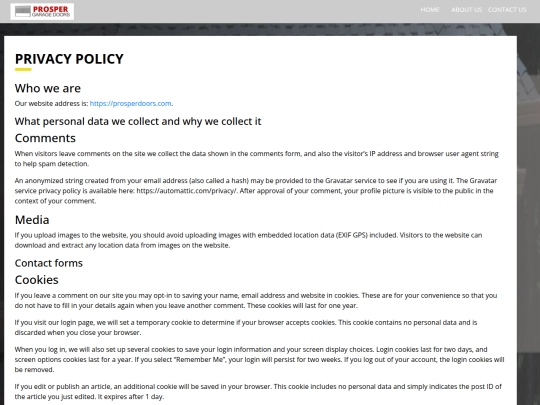 privacy-policy screenshot