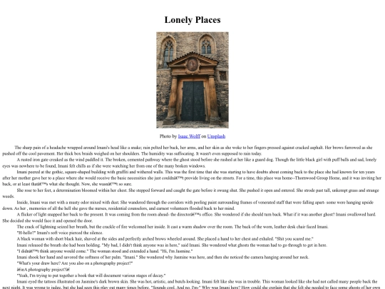Stories/lonelyplaces screenshot