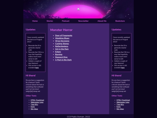 Stories/monsterhorror screenshot