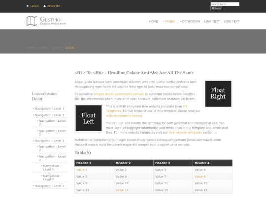 pages/sidebar-left screenshot