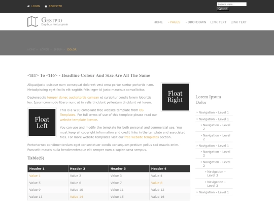 pages/sidebar-right screenshot