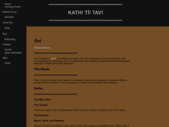 conlangs/gol screenshot