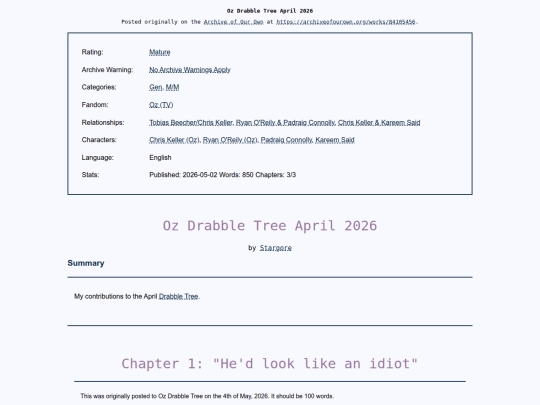 fic/Oz_Drabble_Tree_April screenshot
