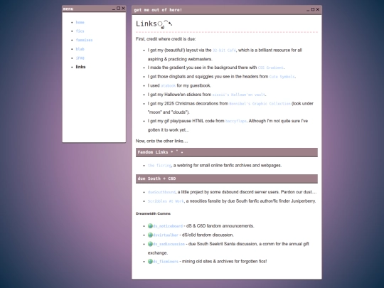 links screenshot