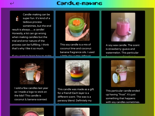 page/candle screenshot